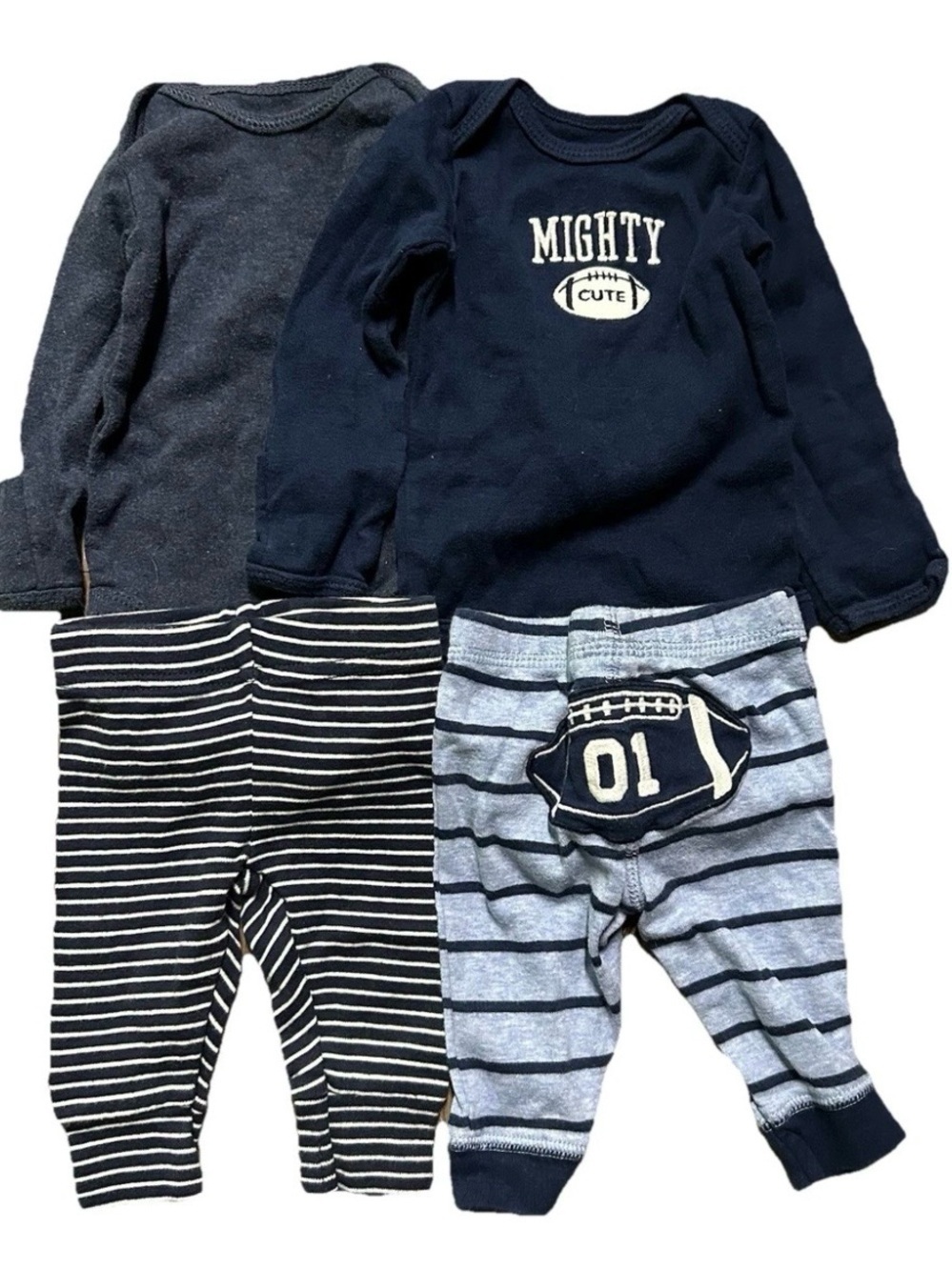 Baby Boy Clothing Long Sleeve Bodysuits Pants Stripes Football Size Newborn